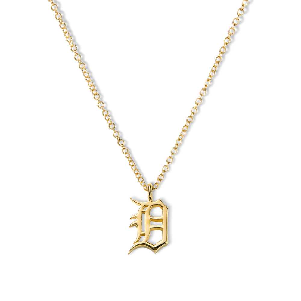 Detroit "D" Charm Necklace - Yellow Gold