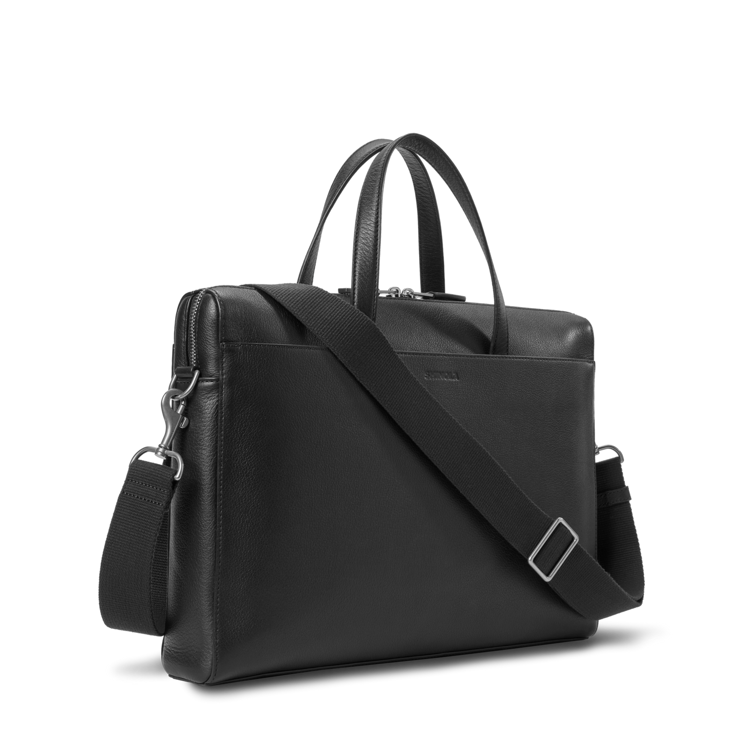 Canfield Briefcase - Black Pebbled Leather