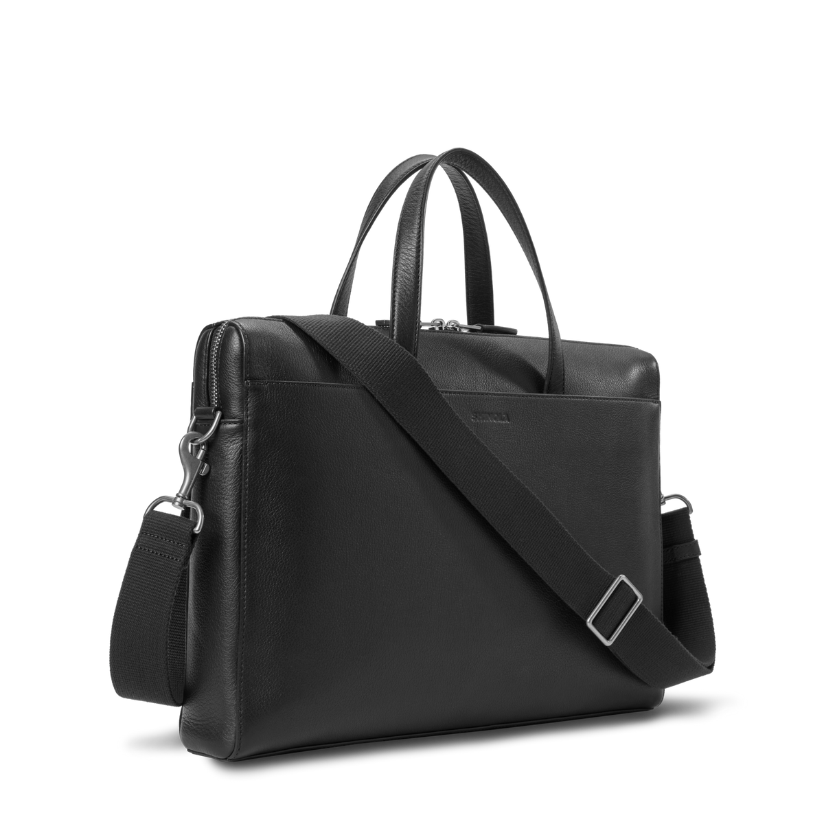 Canfield Briefcase - Black Pebbled Leather