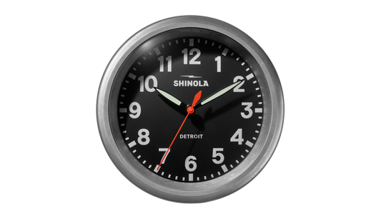 14" Runwell Clock - Tumbled Zinc/Black