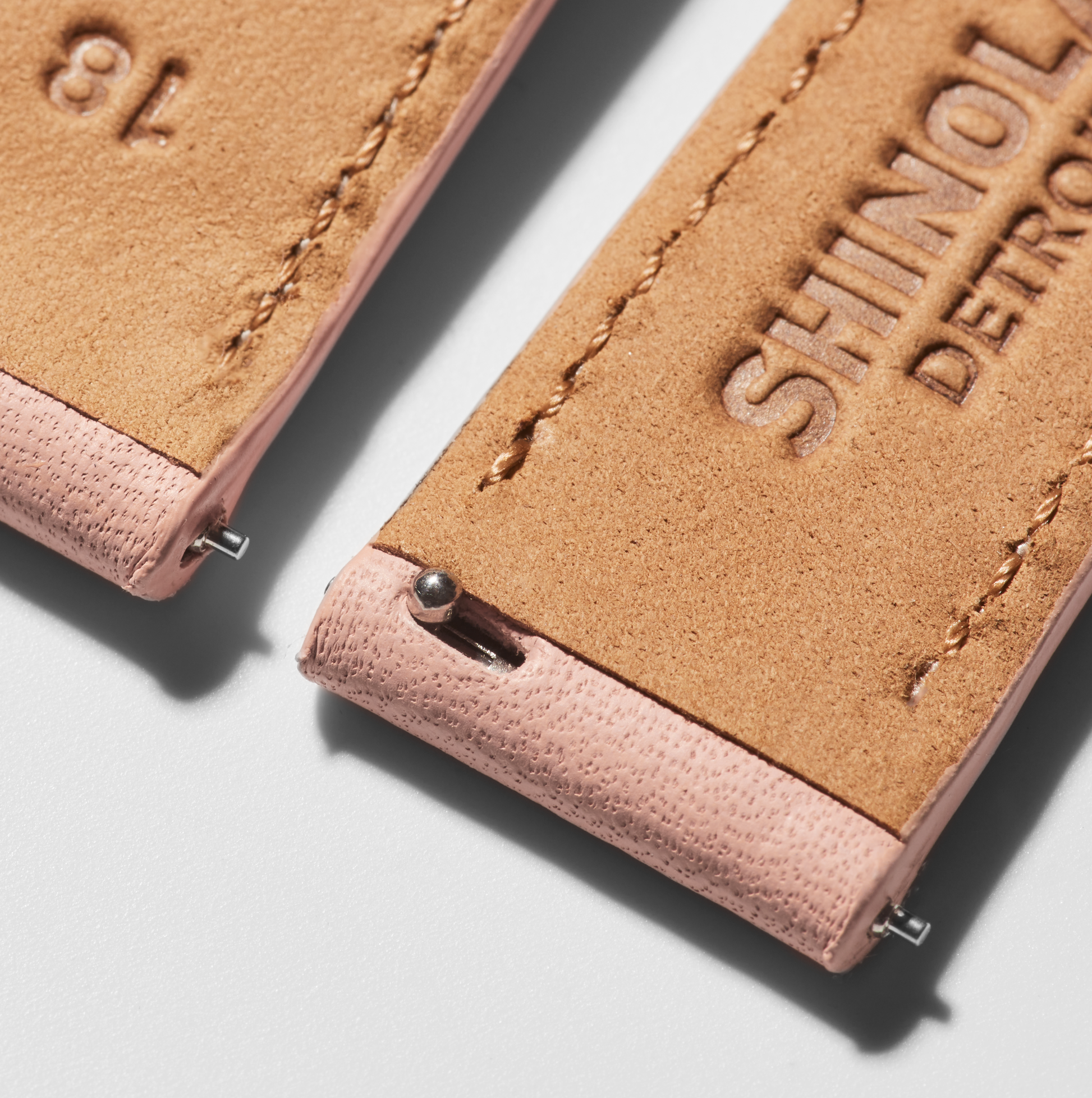 18mm Blush Leather Watch Strap - Blush