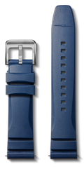22mm Midnight Blue Expandable Dive Rubber Watch Strap - Midnight Blue