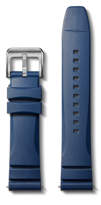 22mm Midnight Blue Expandable Dive Rubber Watch Strap - Midnight Blue