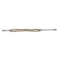 Double Row Petoskey Beaded Bracelet - Sterling Silver