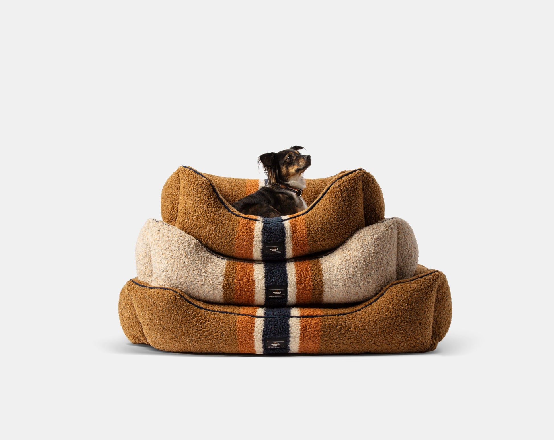 Kuddle Dog Bed - Stripe Brown