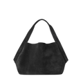 Derby Shoulder Bag - Black Suede