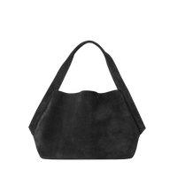 Derby Shoulder Bag - Black Suede
