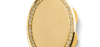 Diamond Oval Locket Necklace - Yellow Gold