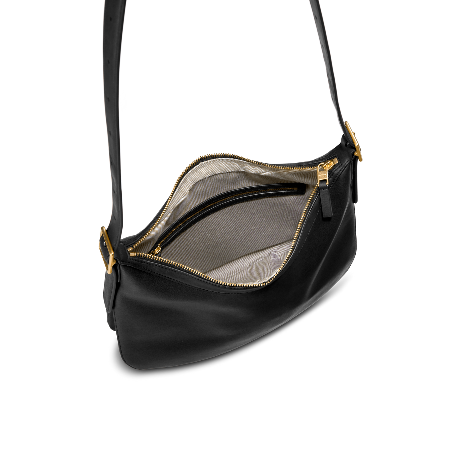 Medium Accordion Crossbody - Black