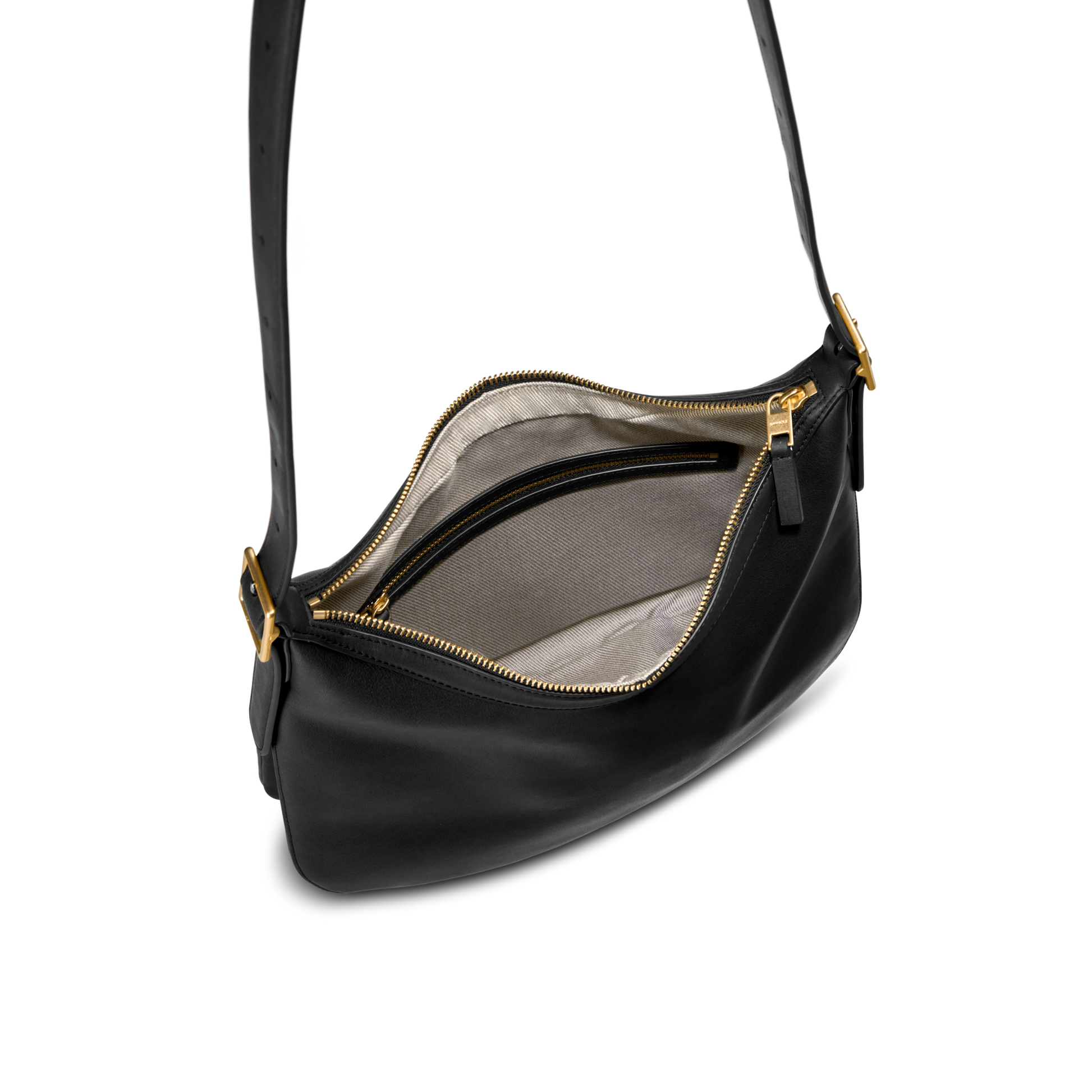 Medium Accordion Crossbody - Black