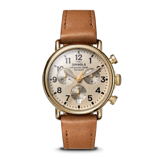 Runwell Chronograph Watch - Tan Leather Strap