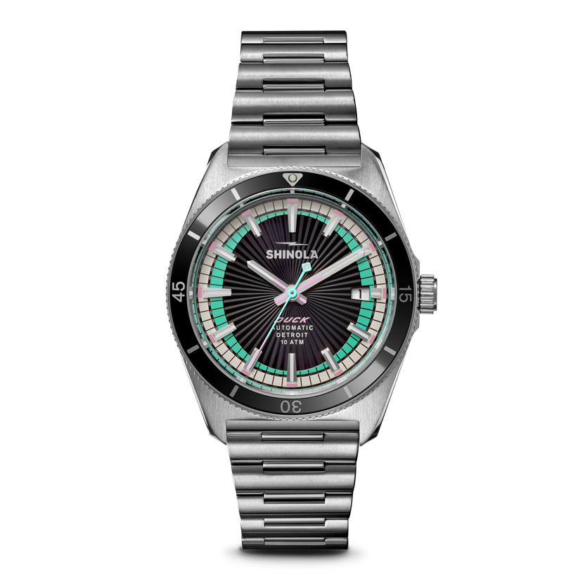 Shinola Duck Automatic 9015 Black on steel bracelet