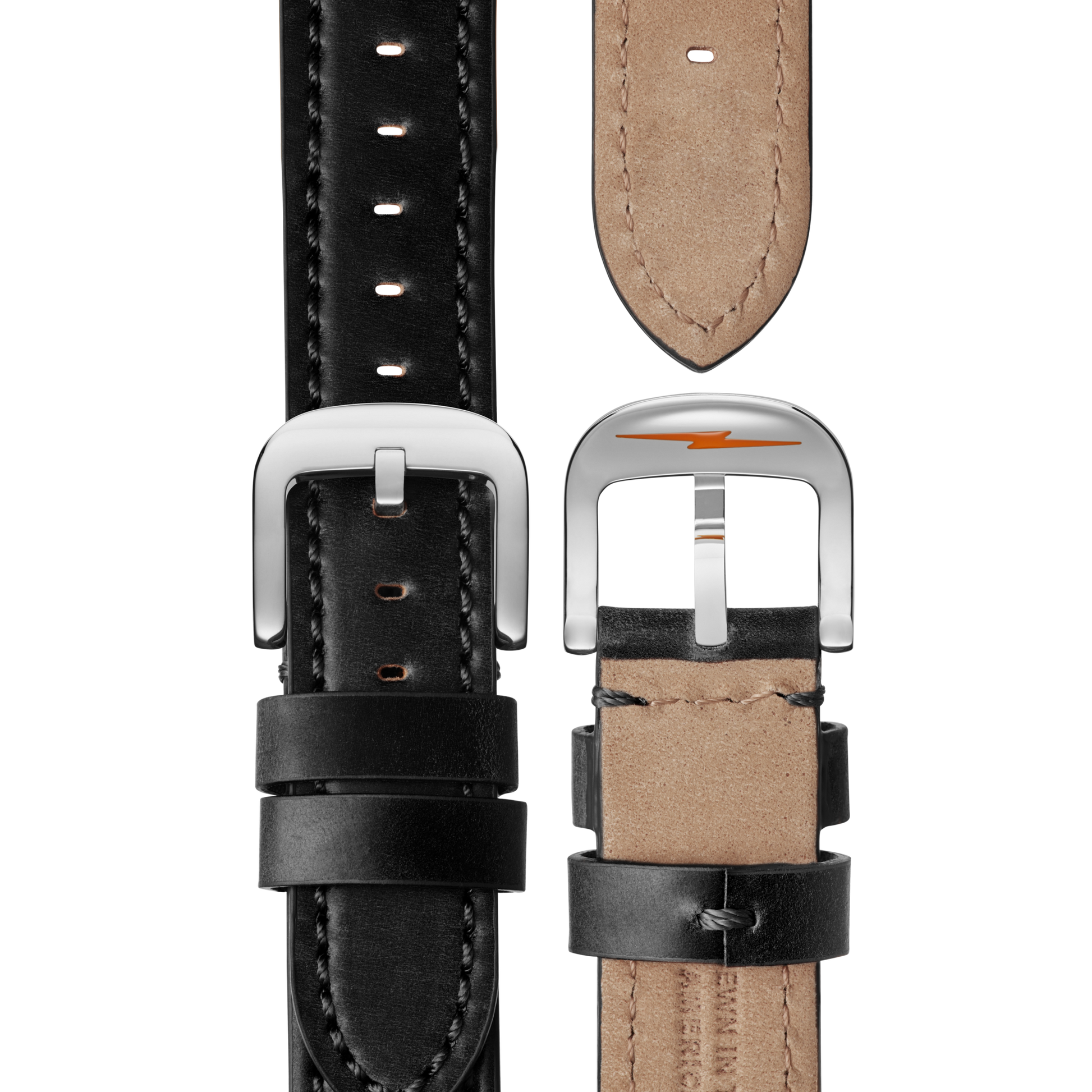 Bedrock Chronograph Watch - Black Leather Strap