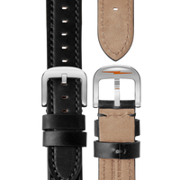 Bedrock Chronograph Watch - Black Leather Strap