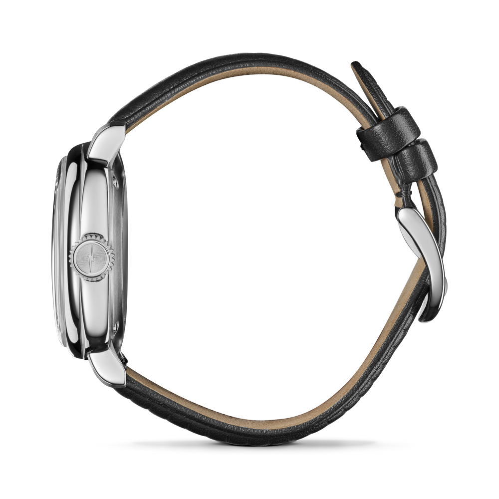 Mechanic Watch - Mother of Pearl/Black Leather Strap