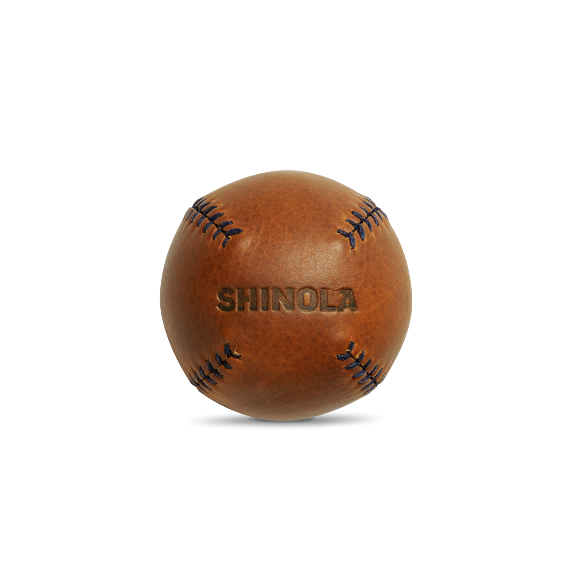 Leather Baseball - Bourbon / Navy