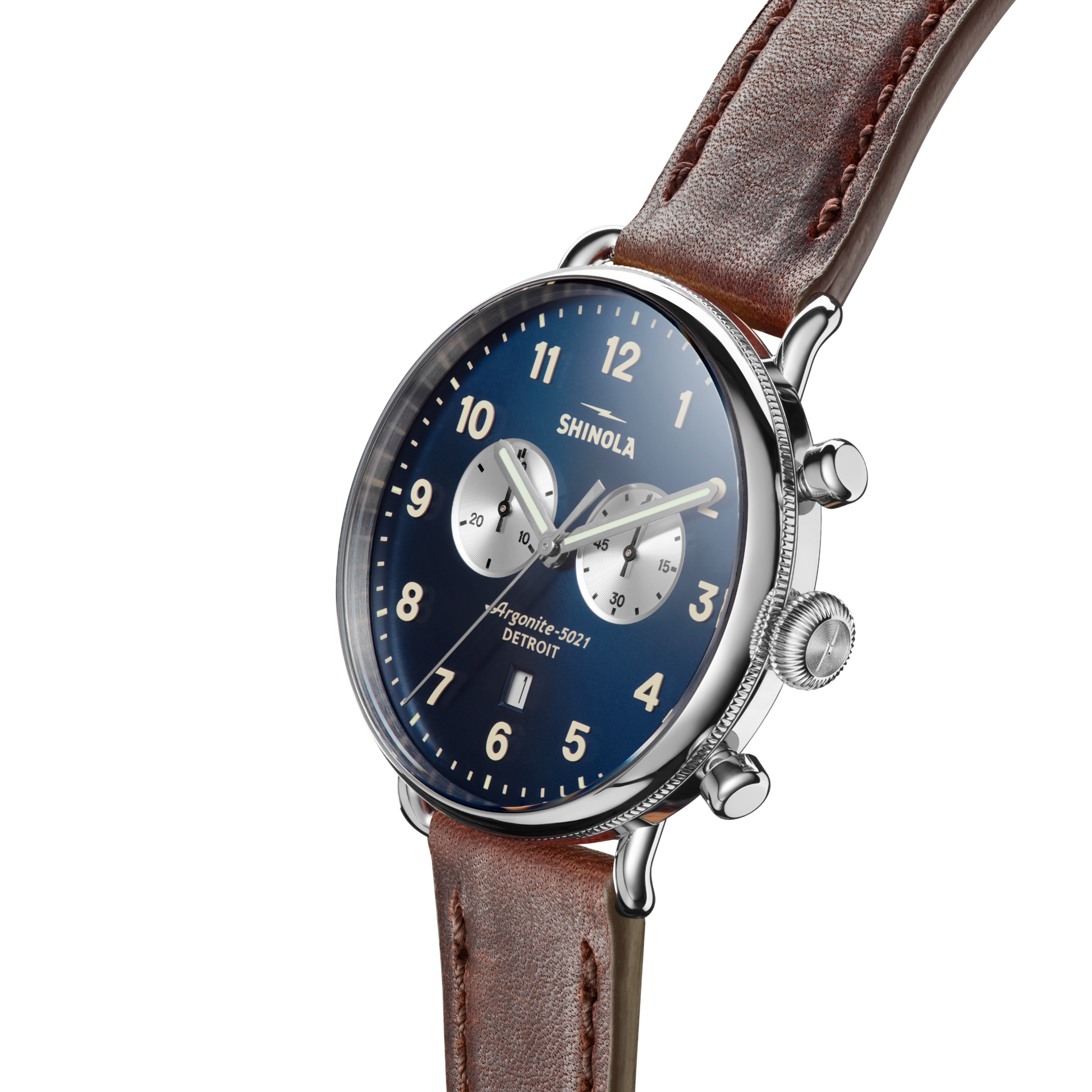 Canfield 2 Eye Chrono Watch - Cattail Leather Strap