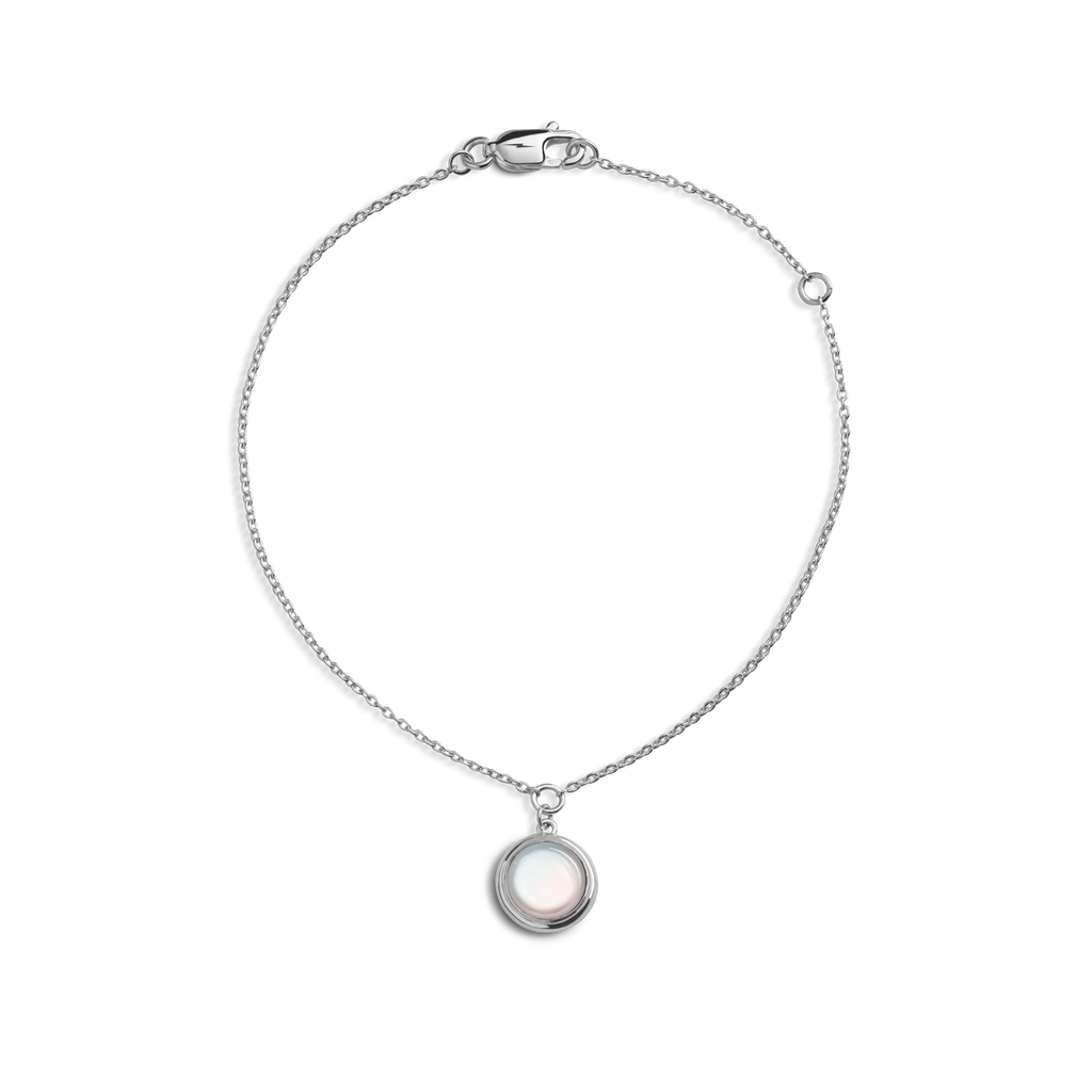 Heirloom Mother Pearl Charm Bracelet Sterling