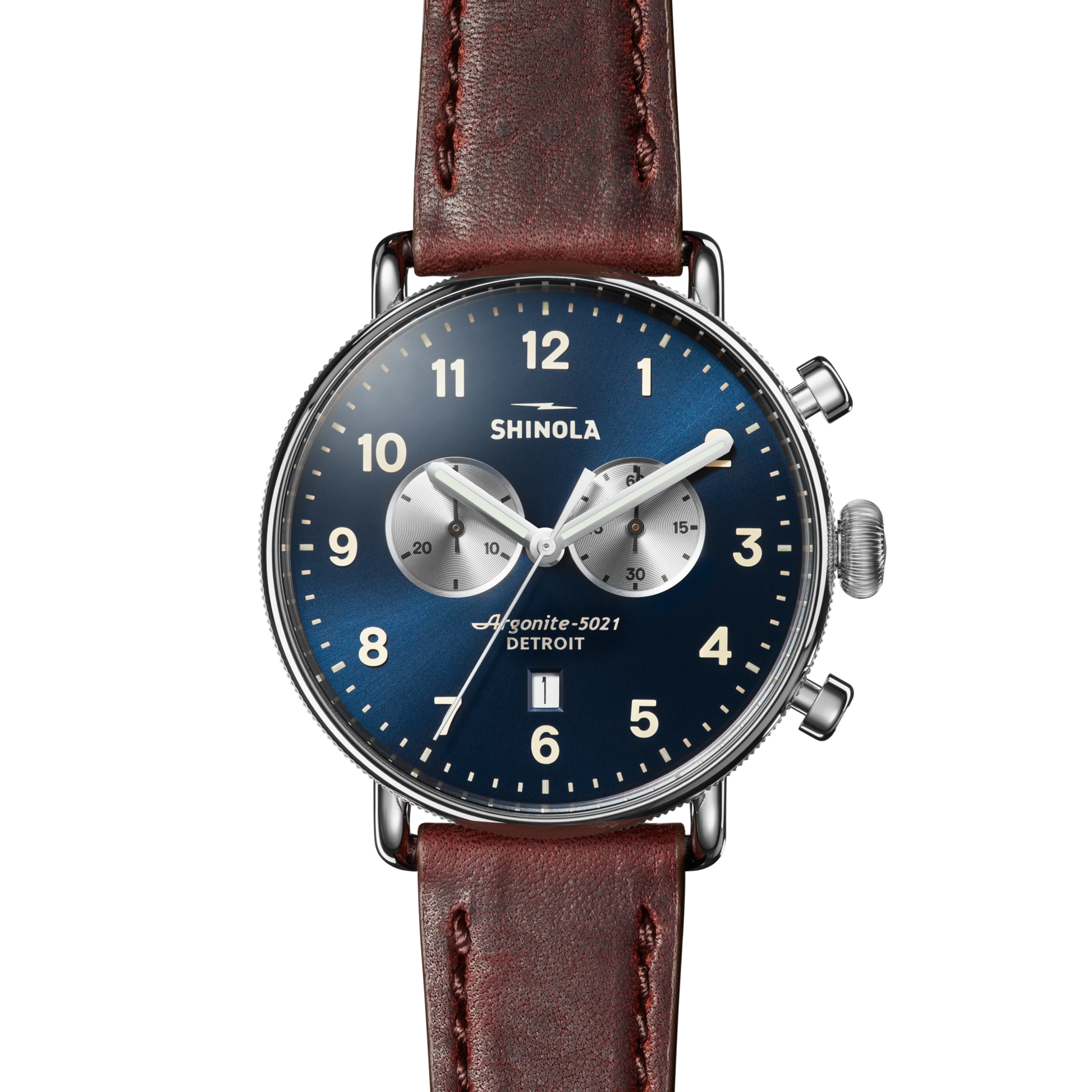 Canfield 2 Eye Chrono Watch - Cattail Leather Strap