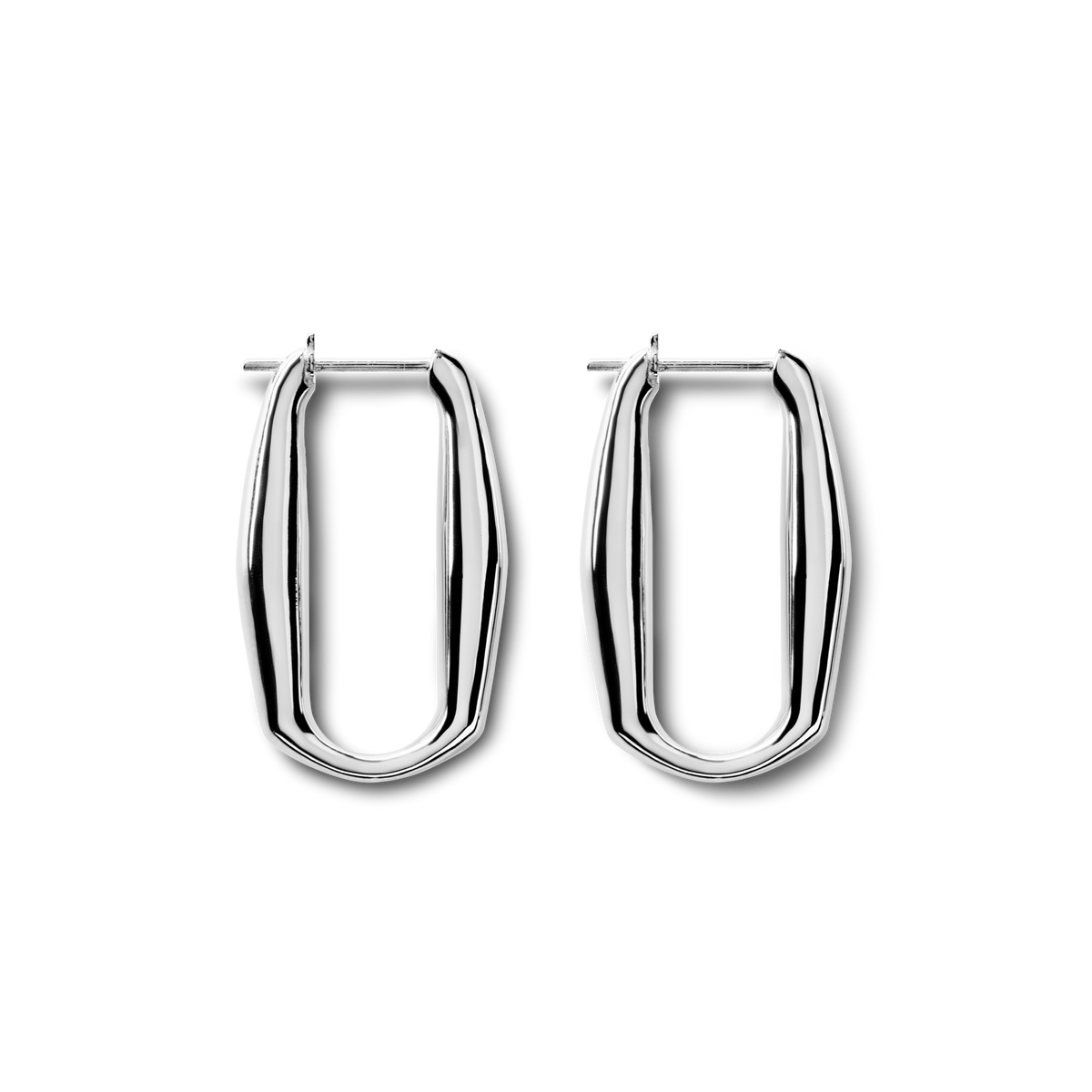 Signature Link Hoop Earrings - Sterling Silver