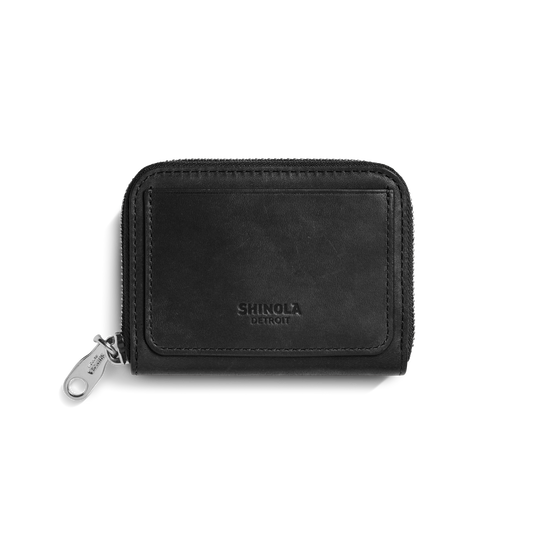 Pocket Small Zip Around Wallet - Black