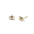 The Shinola Diamond Rivet Oval Stud Earrings in 14k yellow gold feature a central round diamond framed by an oval gold setting, shown against a plain white background.