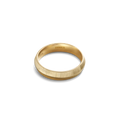 4mm Textured Beveled Yellow Gold Band
