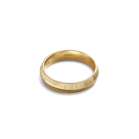 4mm Textured Beveled Yellow Gold Band