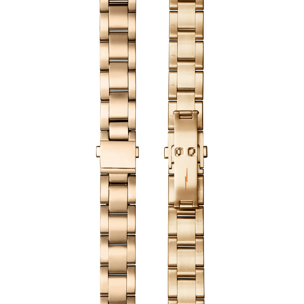 Bracelet: 18/13, Universal 3Link, Fold Over, PoPG - Brushed PVD Gold / Polished PVD Gold