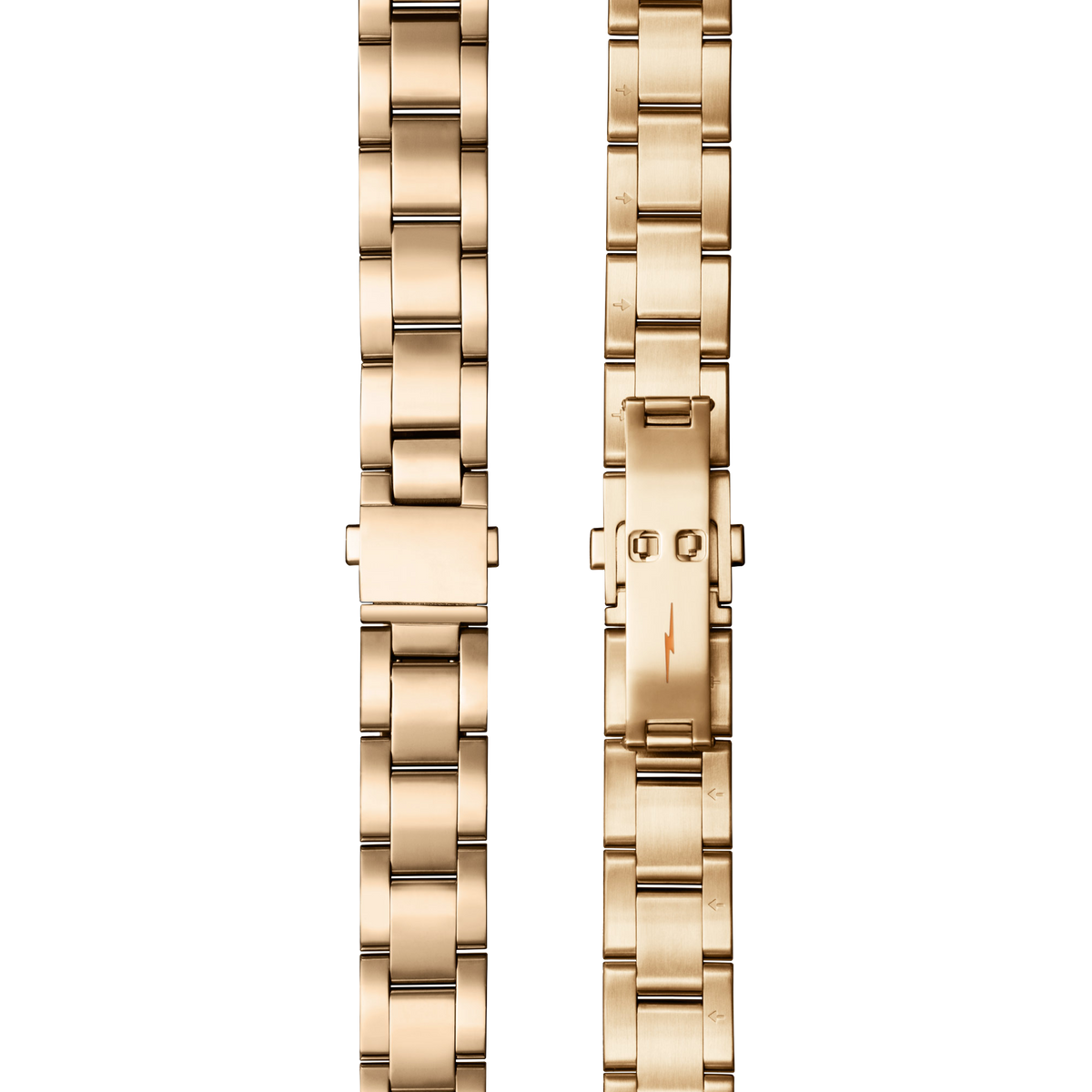 Bracelet: 18/13, Universal 3Link, Fold Over, PoPG - Brushed PVD Gold / Polished PVD Gold