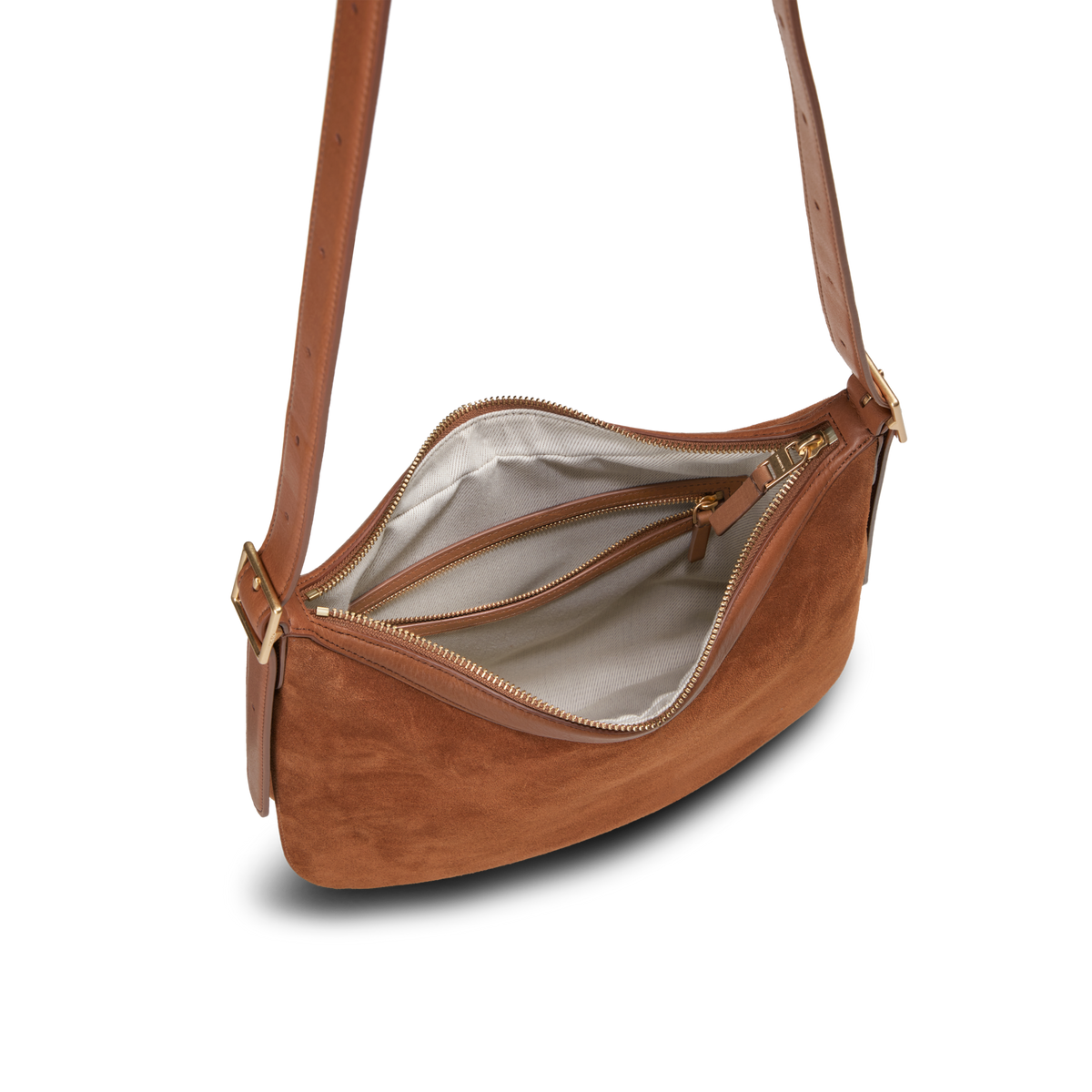Medium Bixby Crossbody - Tan Suede