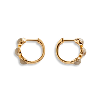 3 Bead Petoskey Huggie Earrings