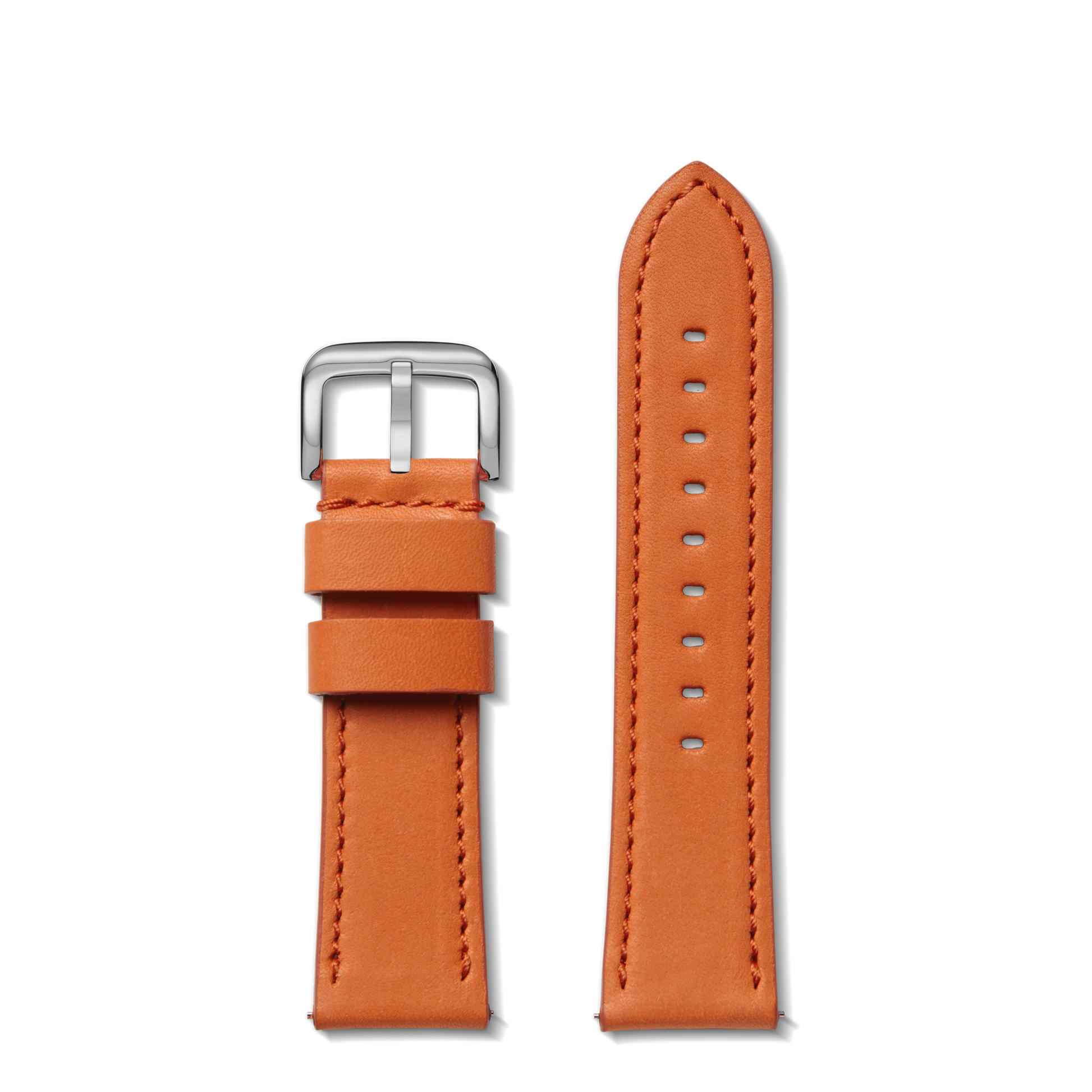 24mm Tangerine Leather Watch Strap - Tangerine