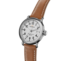 Runwell Watch - White Tan Leather Strap