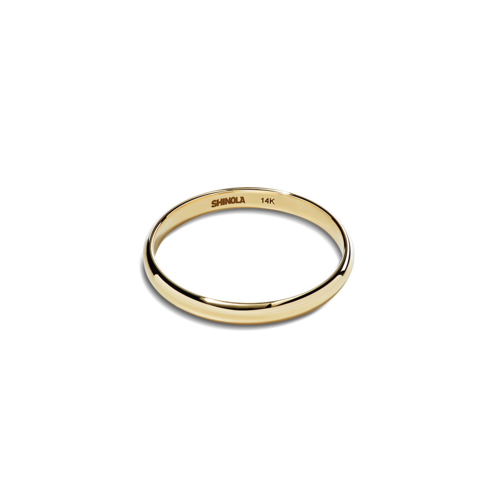 2mm Round Yellow Gold Band