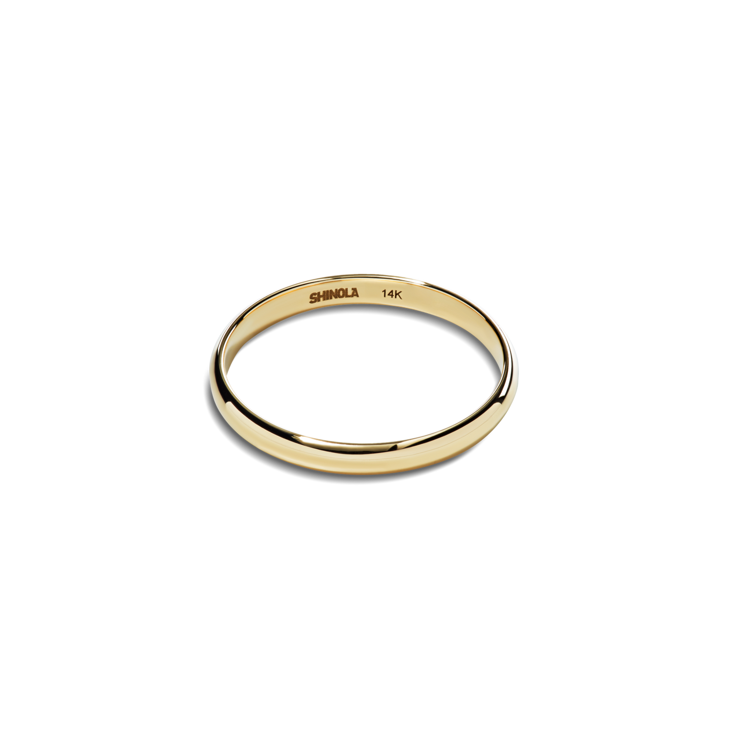 2mm Round Yellow Gold Band