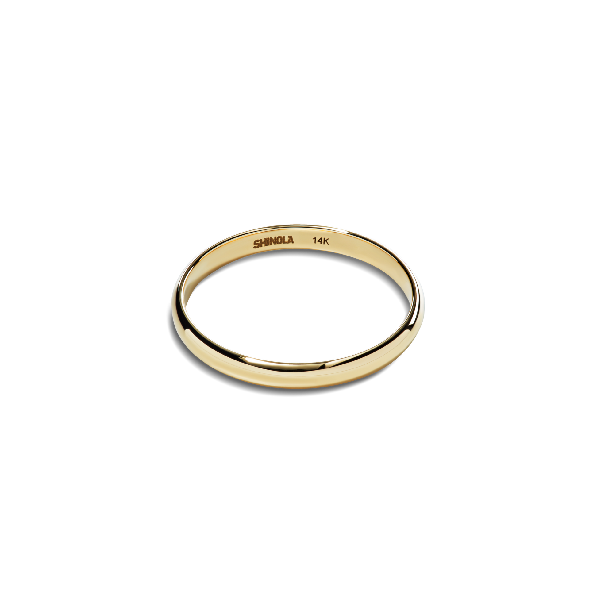 2mm Round Yellow Gold Band