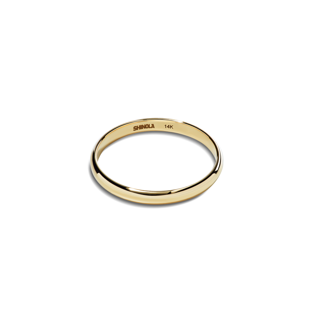 2mm Round Yellow Gold Band