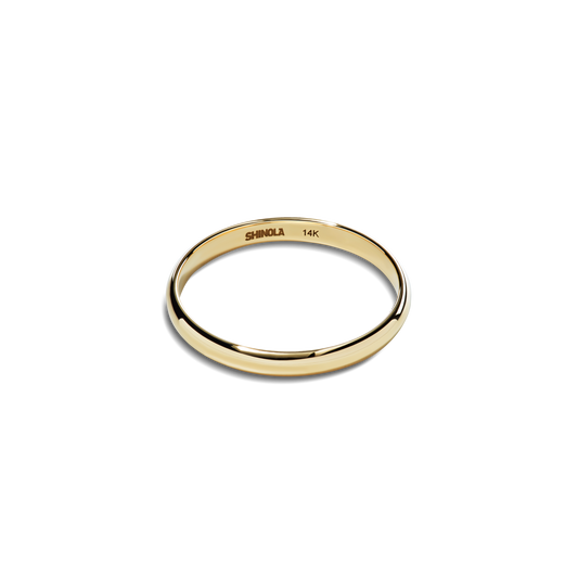 2mm Round Yellow Gold Band
