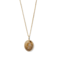 Diamond Pave Petoskey Necklace - Yellow Gold