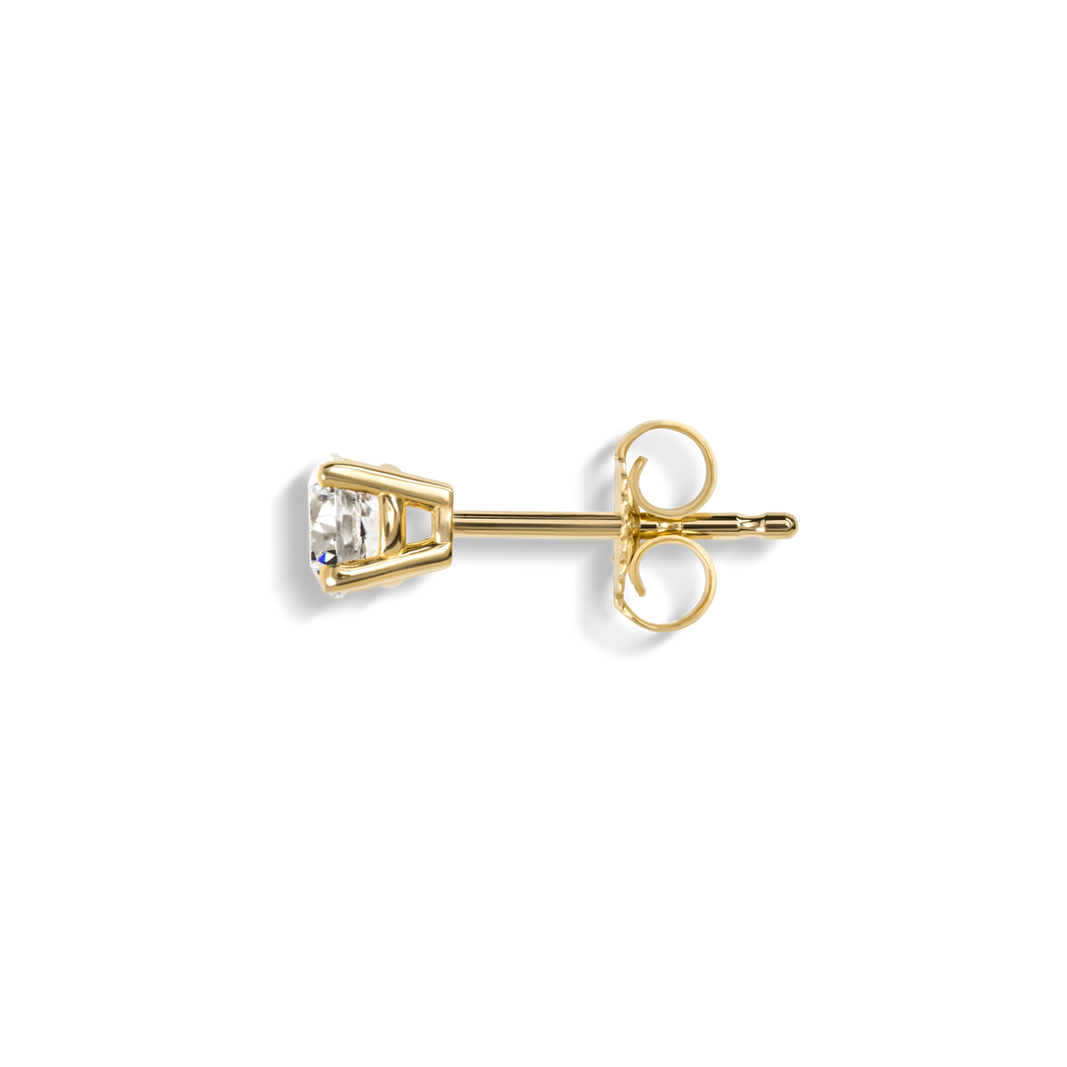 1/2 Carat Round Diamond Stud Earrings - YG