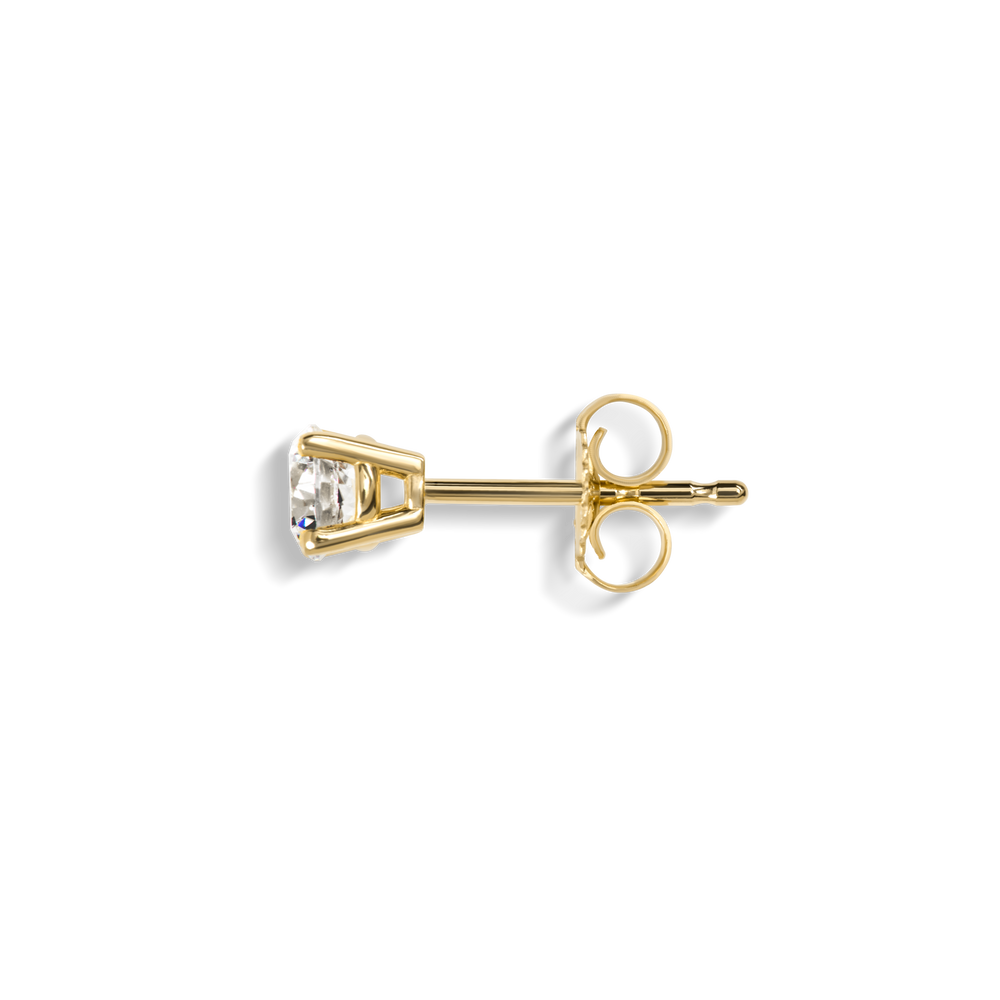 1/2 Carat Round Diamond Stud Earrings - YG