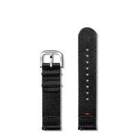 20mm Black G10 Nylon Watch Strap - Black