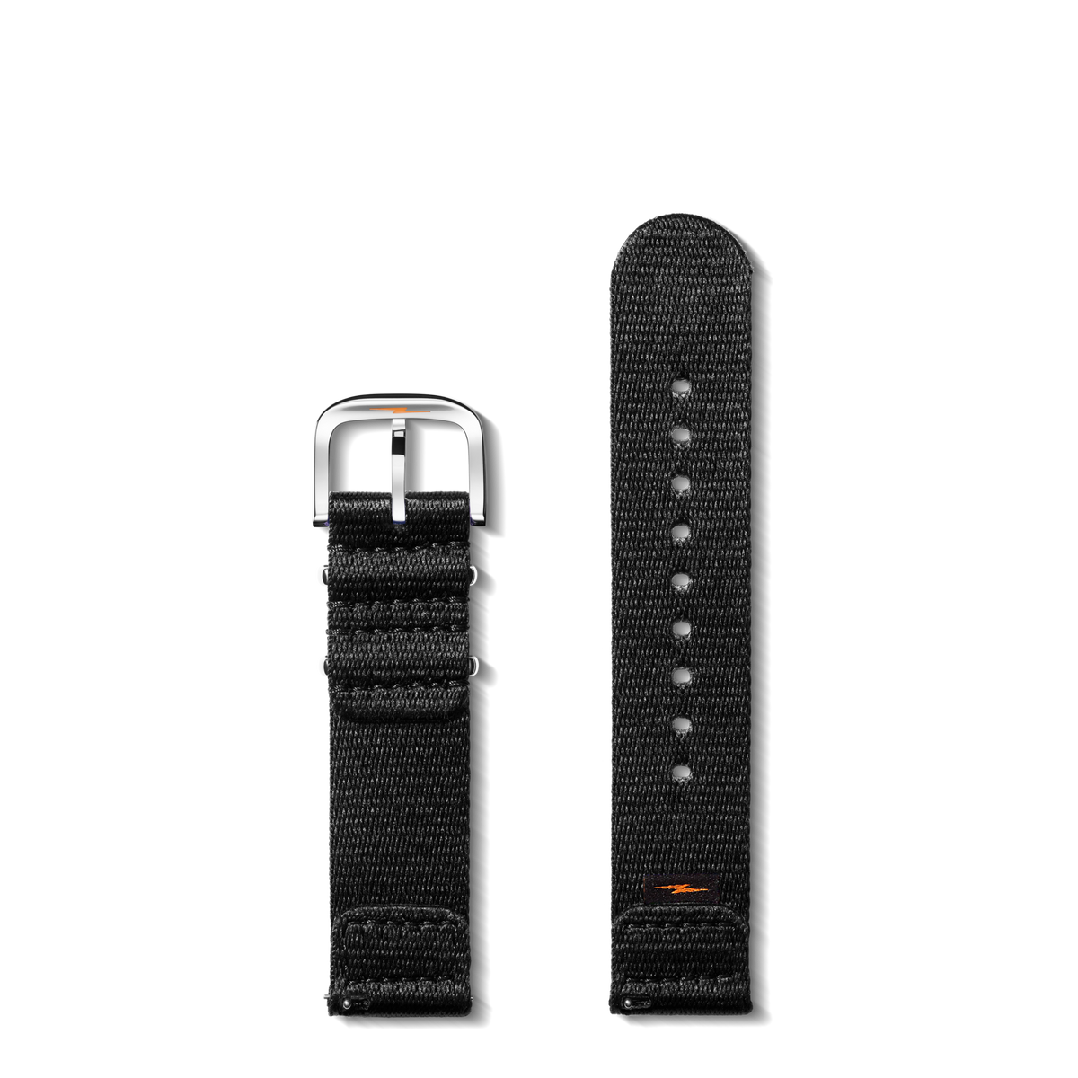 20mm Black G10 Nylon Watch Strap - Black