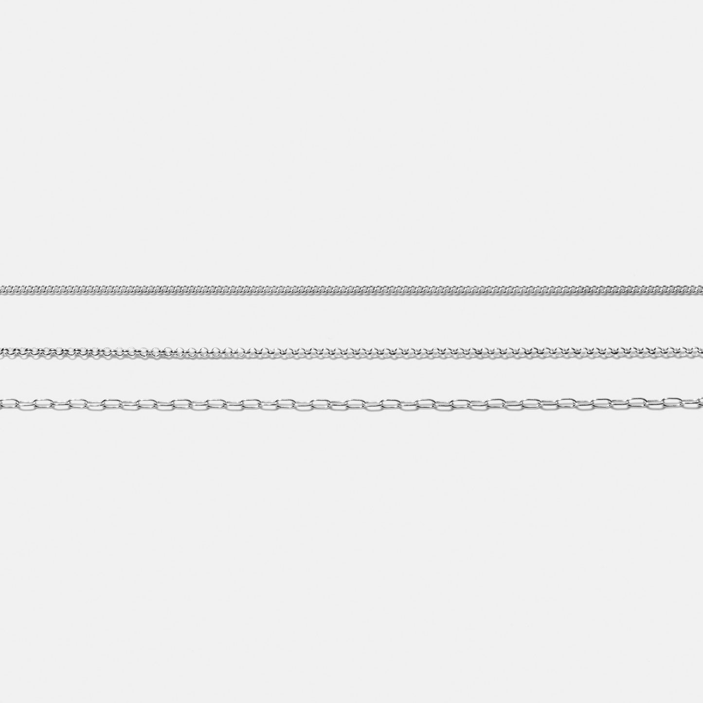 Small Curb Chain Necklace - Sterling Silver
