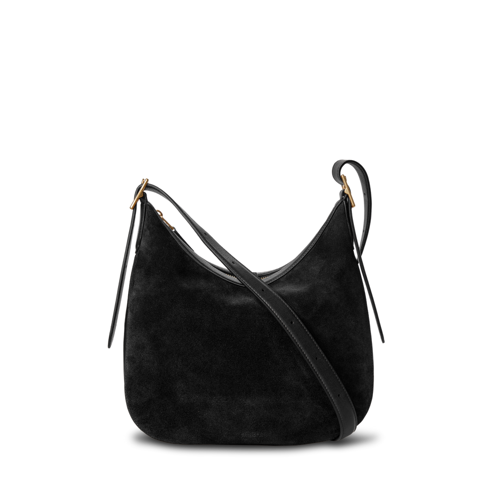 Medium Bixby Crossbody - Black Suede