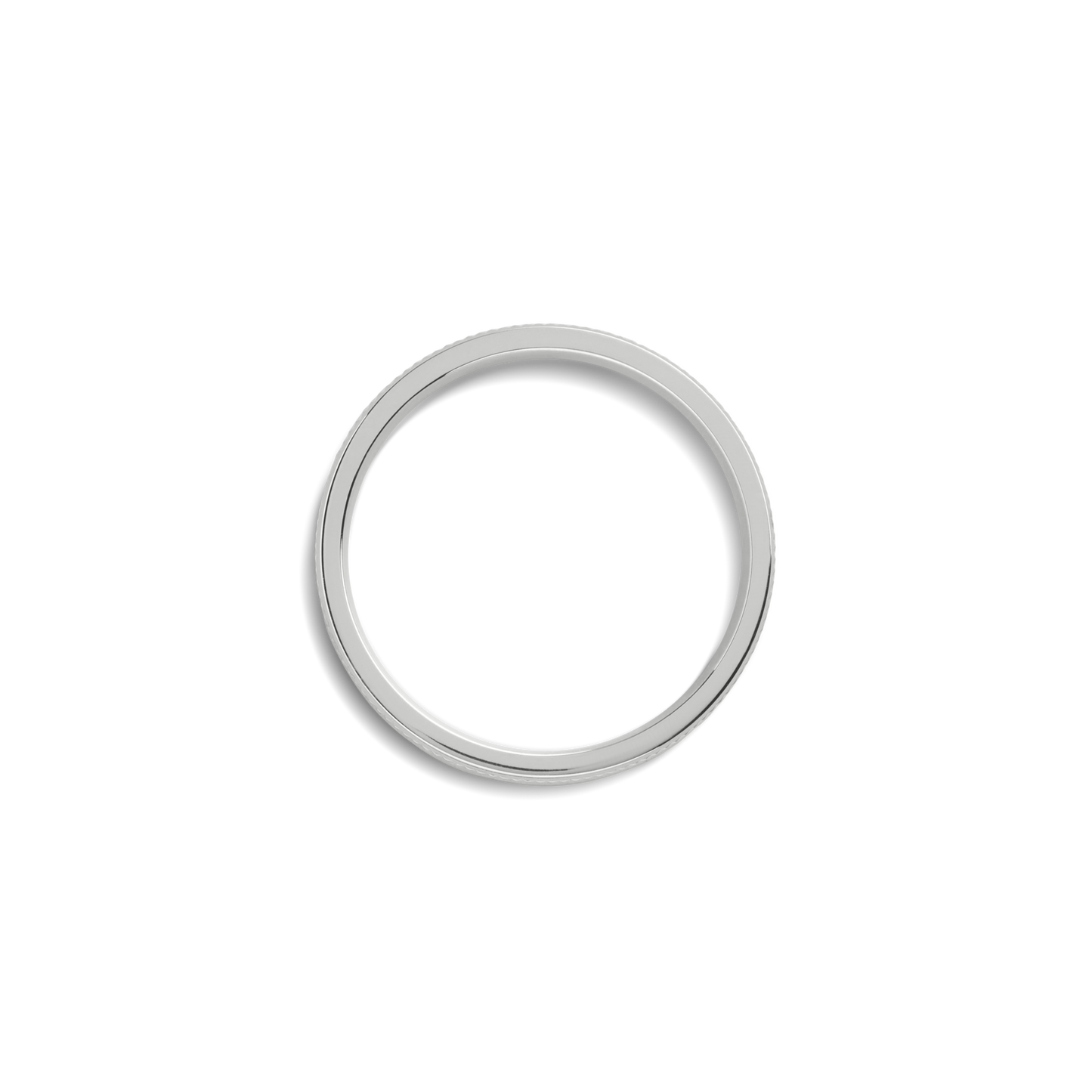 4mm Diagonal Textured White Gold Band