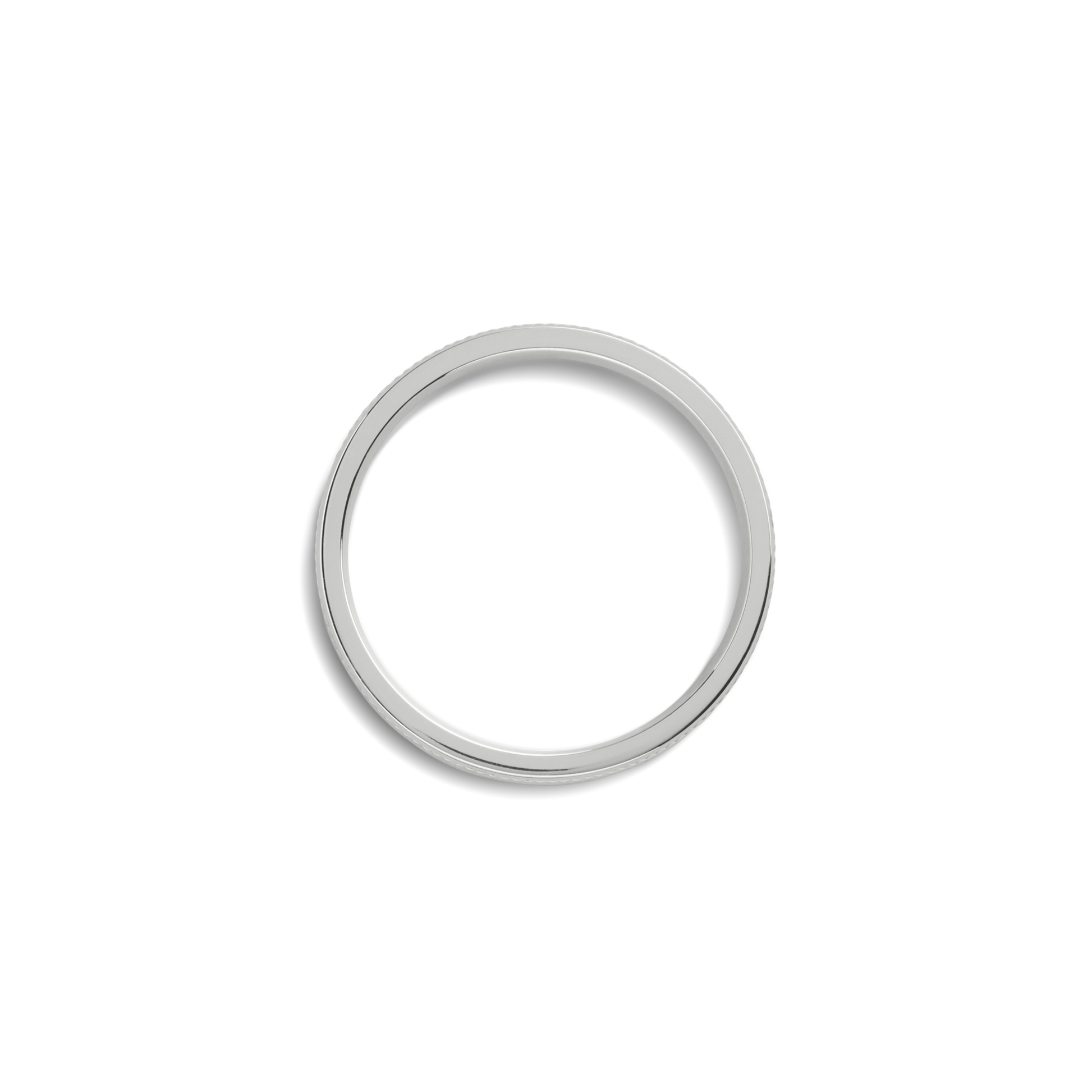 4mm Diagonal Textured White Gold Band
