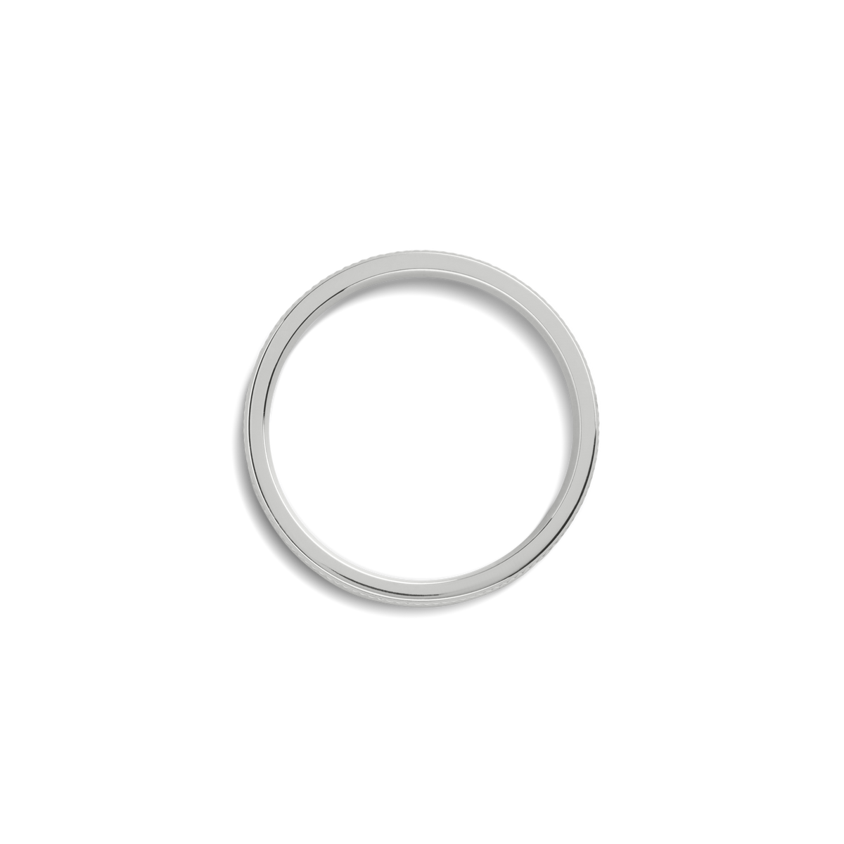 4mm Diagonal Textured White Gold Band