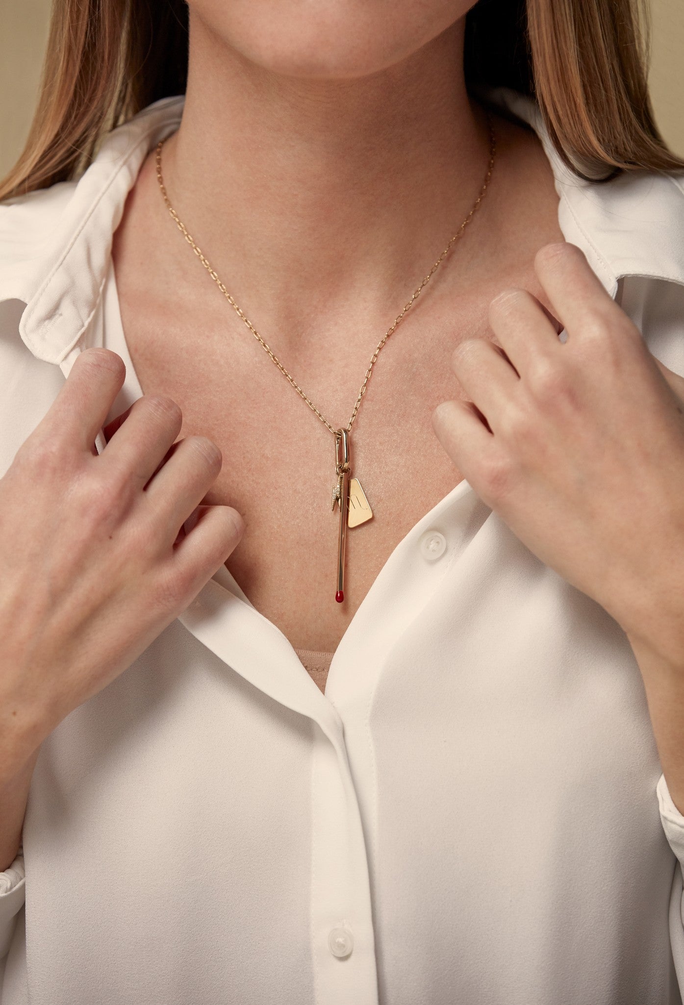 Large Oval Link Necklace - Yellow Gold